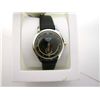 Image 2 : Hamlin Ladies Classic Black Leather Strap Watch With Date Function And Gold Tone Sunray Dial With Go
