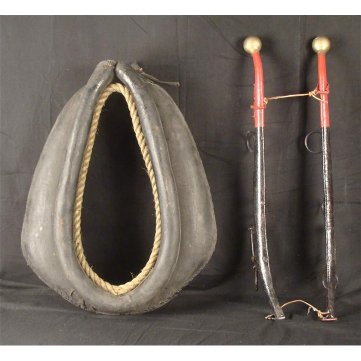 Vintage Leather Horse Harness Collar w/ Hames WWII