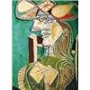 Image 1 : Seated Woman By Picasso Giclee Numbered 20x26 Canvas
