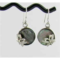 Sterling Mother of Pearl Butterfly Earrings (JEW-1404)