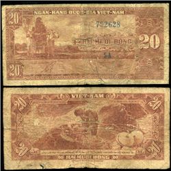 1962 Vietnam 20 Dong Circulated (CUR-06280)