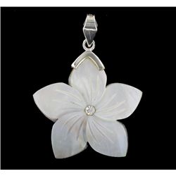 Mother of Pearl Plumeria Pendant (JEW-1928)