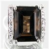 Image 1 : 64.85twc Smoky Quartz Diamond Sterling Ring (JEW-3420)