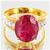 Image 1 : 22.8twc Lab Diamond/Ruby Gold Vermeil Ring (JEW-3515)