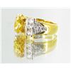 Image 2 : 15twc Lab Dia/Y. Sapphire 22k Gold Vermeil Ring (JEW-2389)