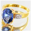 Image 2 : 16.9twc Lab Diamond/Sapphire Gold Vermeil Ring (JEW-3518)