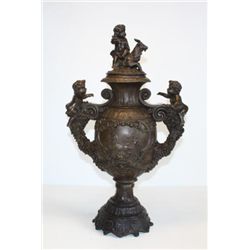 Beautiful Bronze Sculpture Ornate Memorial Urn