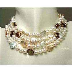 Gorgeous Genuine Coin Pearl Necklace