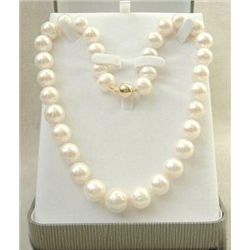 Elegant AAA+ 9-10MM White Pearl Necklace 18~  MWF1018