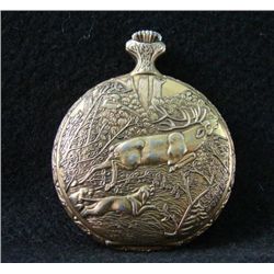 MWF1527P ANTIQUE HEAVILY EMBOSSED Hunters POCKET WATCH
