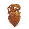 Image 1 : MWF1264 Natural Old Jade Handcarved Dragon & Peach Pend