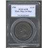Image 1 : 1793 1/2P Washington Ship Halfpenny, Copper, Lettered Edge AU58 PCGS.