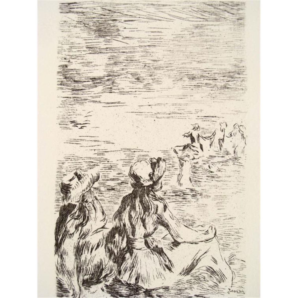 thumbnail image 2 of Pierre-Auguste Renoir 'Sur La Plage' Signed Restrike Etching – Limited Edition Print 2 of 4