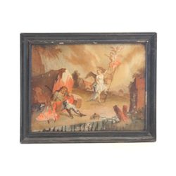 19thc Jacob's Ladder reverse painting