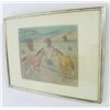 Image 1 : Lawrence Lebduska Two Horses crayon drawing