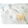 Image 2 : Lawrence Lebduska Two Horses crayon drawing