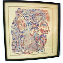 Silvio Loffredo "Musicanti" lithograph