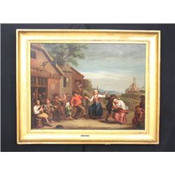 After David Teniers 18thc oil painting