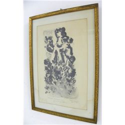 Gilt framed lithograph signed Chaim Gross