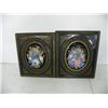 Image 1 : Pair reverse paintings on glass  "Floral" design