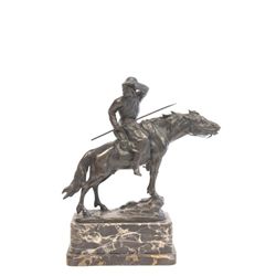 Czadek Russian Cossack on Horse bronze sculpture