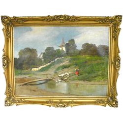 Laszlo Neogrady Hillside oil painting