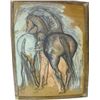 Image 1 : Josef Presser Horses mixed media drawing