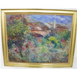 Ira Moskowitz Village Landscape oil