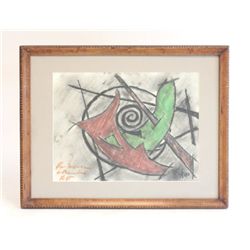 Herbert Ferber Abstract pastel painting