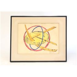 Herbert Ferber Abstract ink/gouache painting