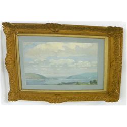 Clarence Chatterton Hudson River Landscape pastel