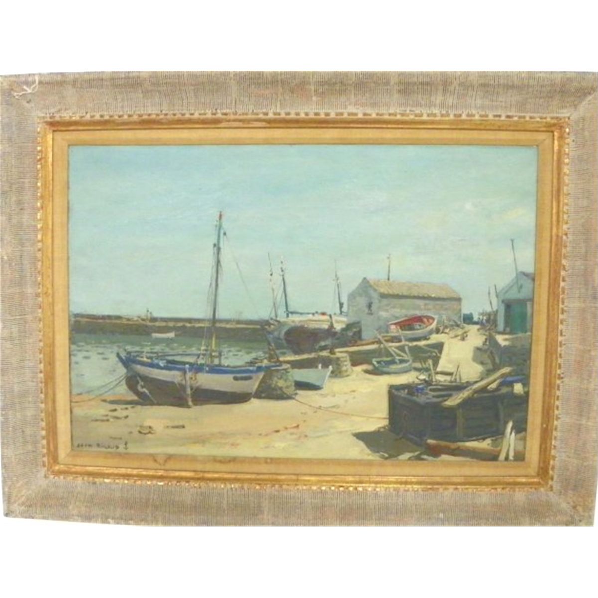 Jean Rigaud Harbor Scene oil painting