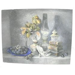 Lev Meshberg, Russian/Amer. Still Life oil