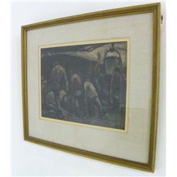 Eugene Higgins Foundry Workers watercolor