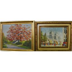2 oil paintings- 1 signed Edna Ross