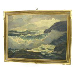 Oil painting signed F.S. Veres "Seascape"
