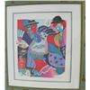 Image 1 : Modern colored lithograph indistinctly signed