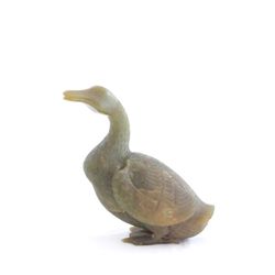 Fine Chinese 19th c. softstone "Duck"