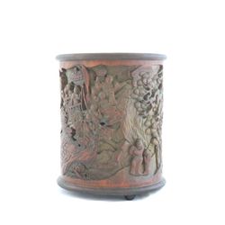 Fine Chinese bamboo Bitong (brush pot)