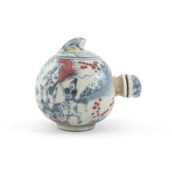 Exceptional copper red & blue snuff bottle