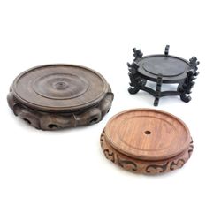 Set of 3 Chinese rosewood stands
