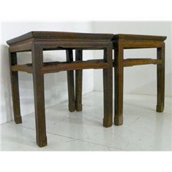 Pair Chinese 19th c. Zitan square tables
