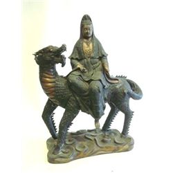 Late 19th/early 20th c. Chinese bronze Guan Yin