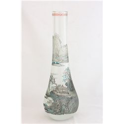 Chinese cameo vase signed