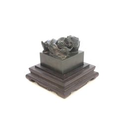19th c. Chinese carved jade "Dragon" seal