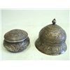 Image 1 : 2 Asian pure silver round covered boxes
