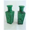 Image 1 : Pair green vases with "Lotus Flower" design