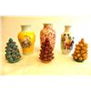 Image 1 : 3 Famille Rose vases & 3 "Temple Fruits"
