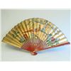 Image 1 : Large fan depicting "Flowers" with gold background