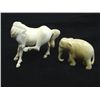 Image 1 : 2 ivory figurines of a "Horse" & "Elephant"